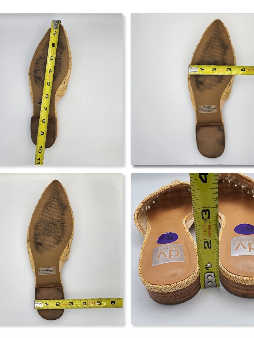 "DeeDee" Rafia Woven Pointed Mule Flats | Women's 8.5 - Picture 6 of 10